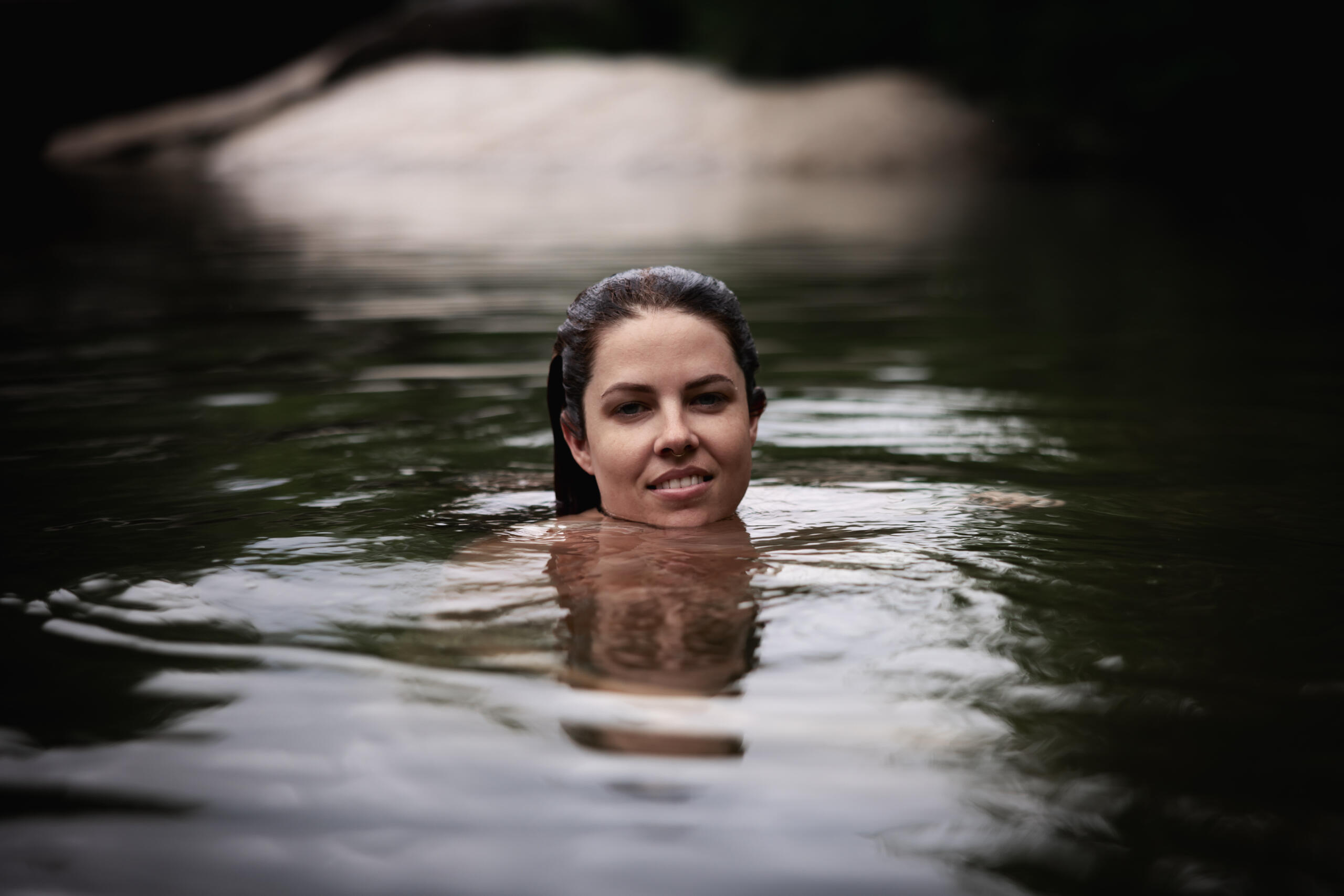 Paige in clear water